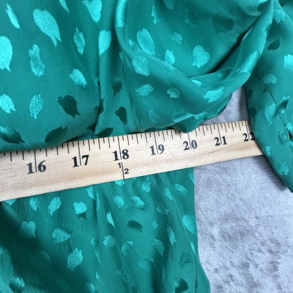 Vtg Adrianna Papell  Silk Blouse Women's 12  peplum style green see measurements - Picture 5 of 12